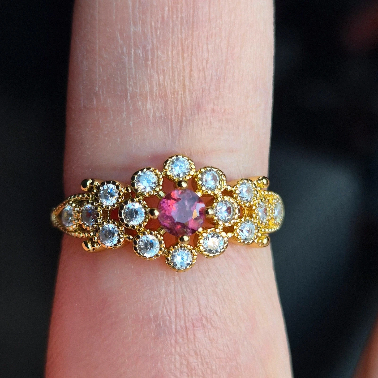 Natural tourmaline ring
